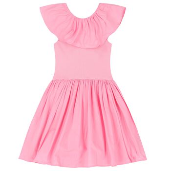 Girls Pink Ruffled Dress