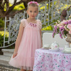 Girls Pink Tulle Dress, 3, hi-res