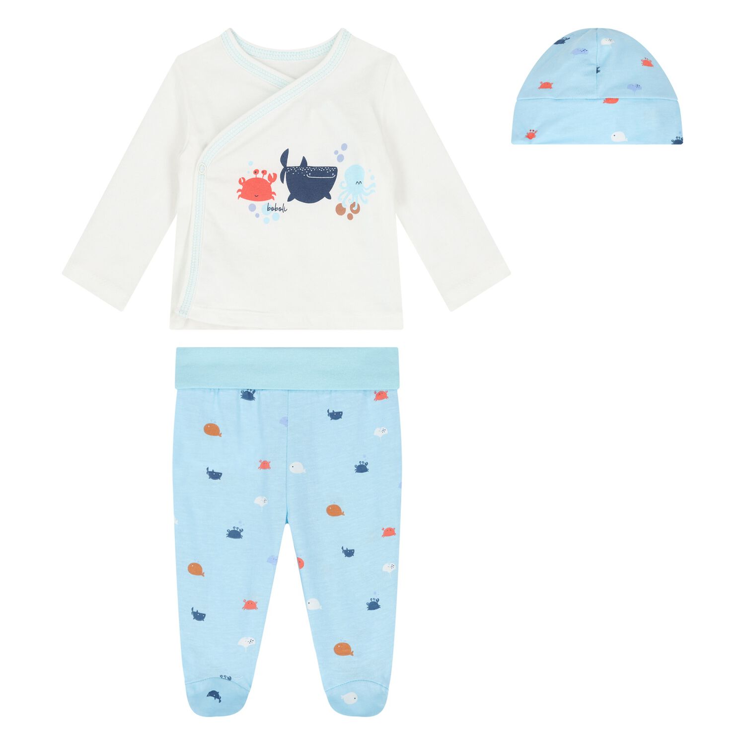 Baby Boys Ivory & Blue Gift Set, 1, hi-res image number null