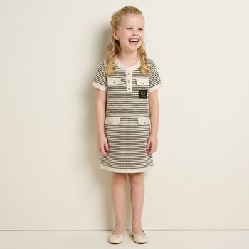 Girls Black & Gold Logo Dress