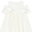 Girls Ivory Pleated Dress, 1, hi-res
