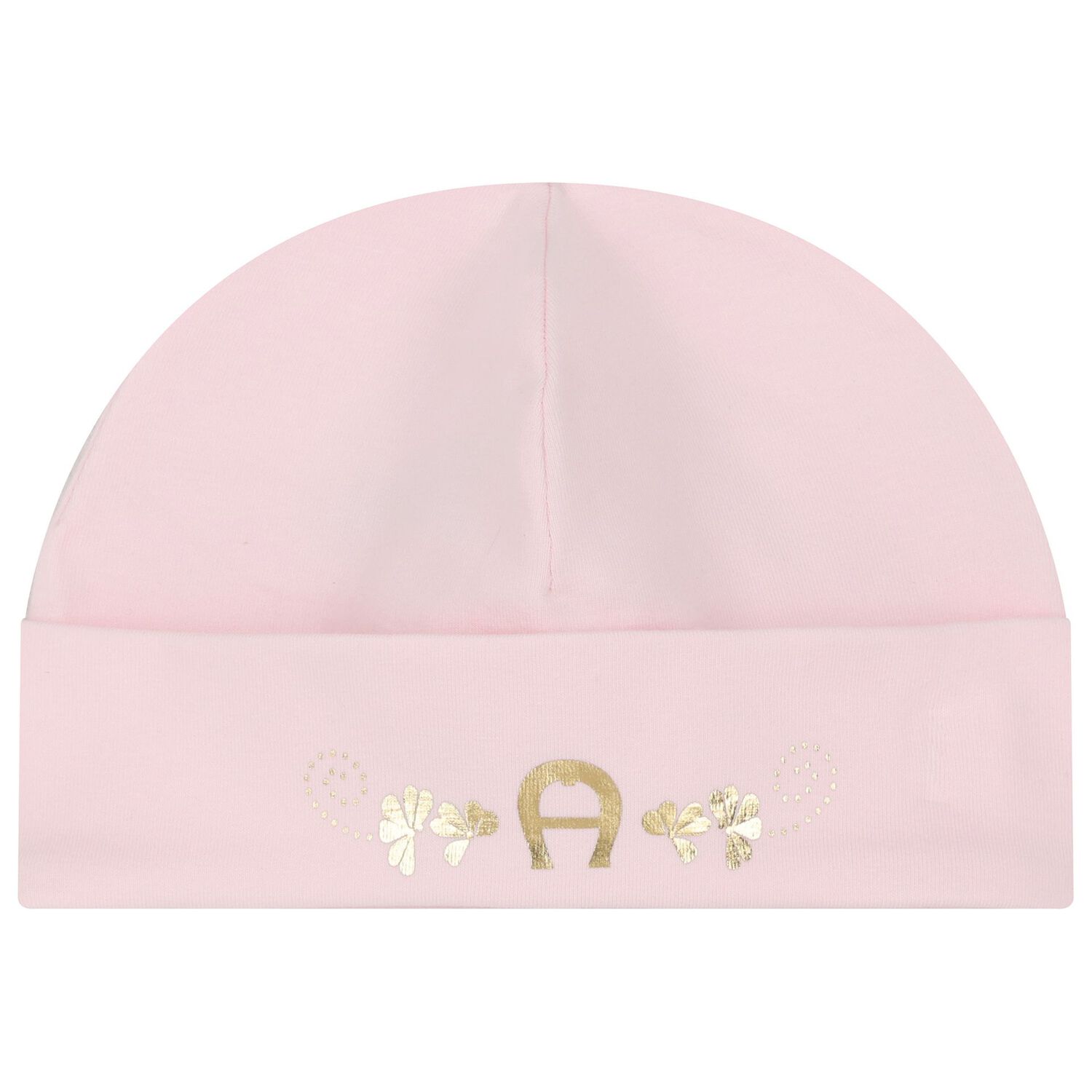 Baby Girls Pink & Gold Logo Babygrow, Hat & Bib Gift Set, 1, hi-res image number null