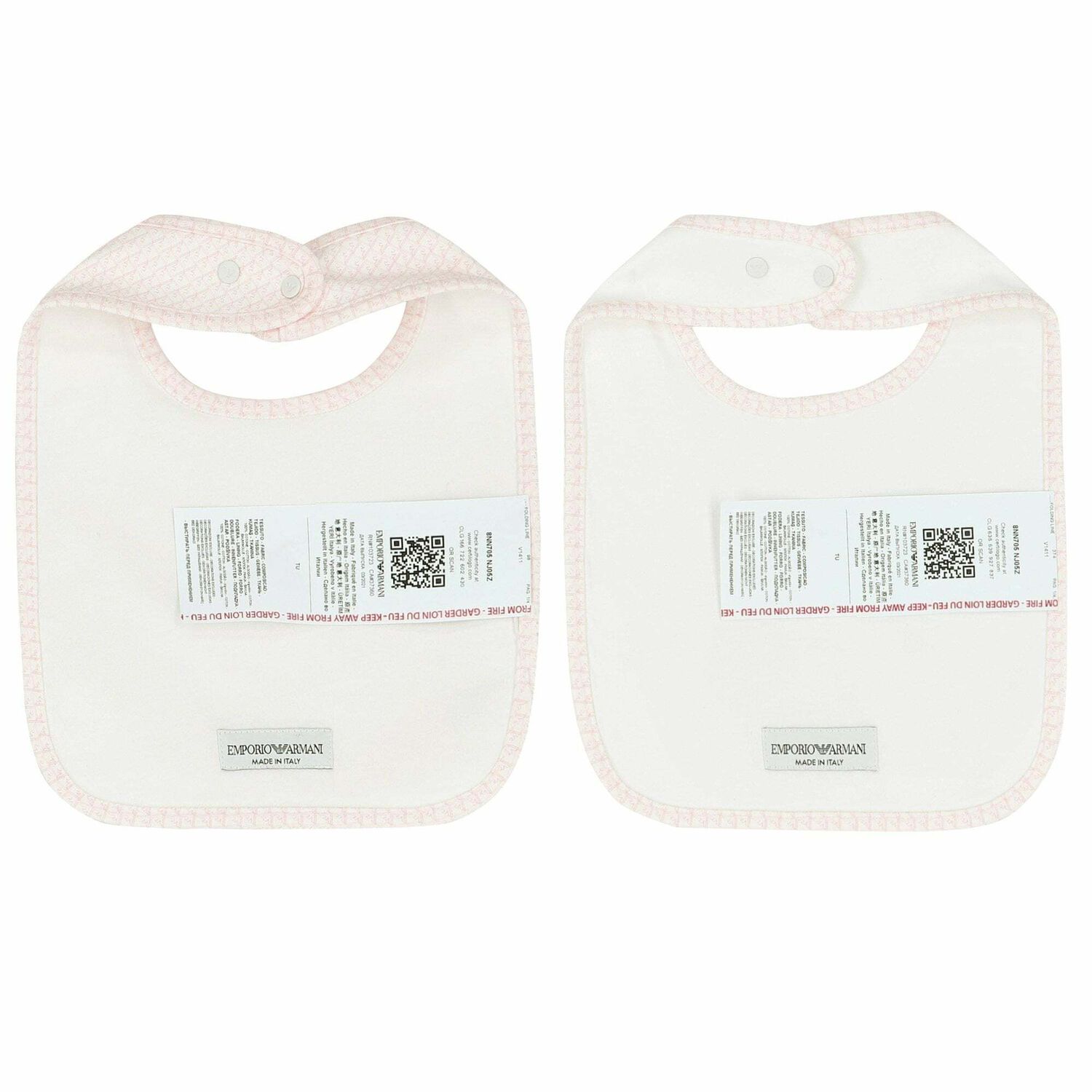 Ivory & Pink Logo Baby Bibs ( 2-Pack ), 2, hi-res