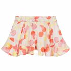 Girls Pink and White Printed Shorts, 1, hi-res