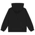 Black Jordan Logo Hooded Zip Up Top, 1, hi-res