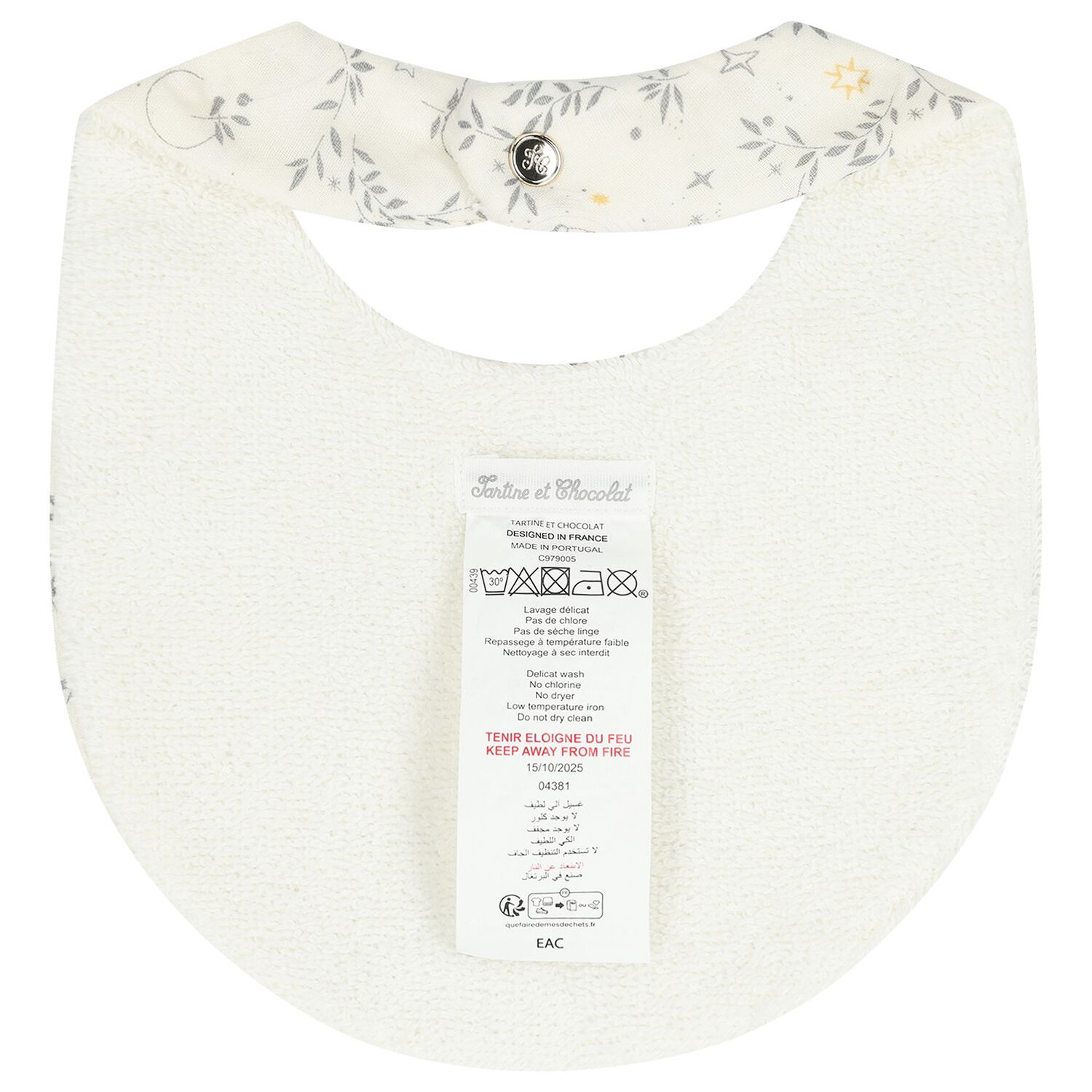 Ivory R&ecirc;ve &eacute;toil&eacute; Baby Bib, 1, hi-res