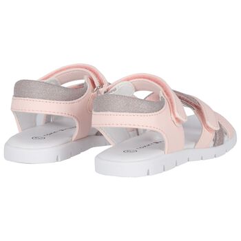 Girls Pink Logo Sandals