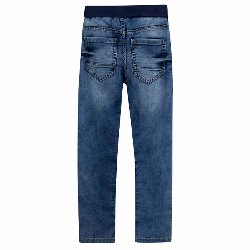 Boys Blue Denim Jogger Jeans, 1, hi-res image number null