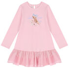 Girls Pink Teddy Bear Dress, 1, hi-res