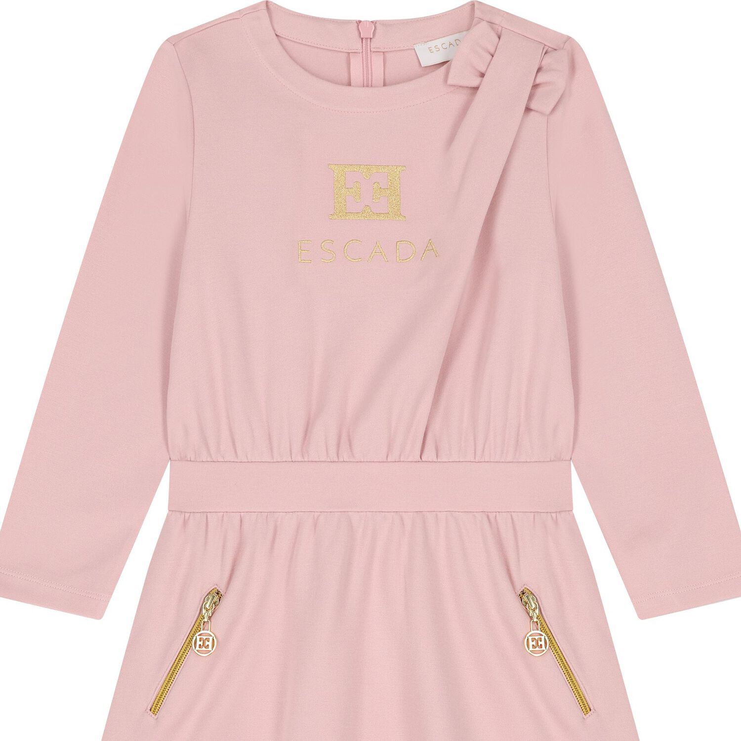 Girls Pink & Gold Logo Dress, 2, hi-res