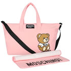 Pink Teddy Bear Logo Baby Changing Bag, 4, hi-res