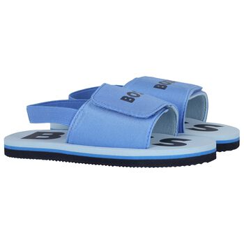 Boys Blue Logo Sandals