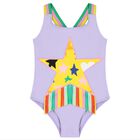 Girls Purple Star Swimsuit, 1, hi-res