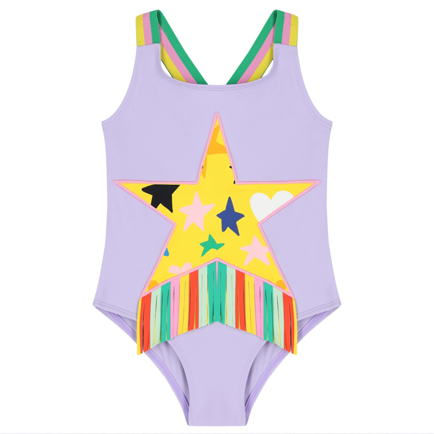 Girls Purple Star Swimsuit, 1, hi-res image number null