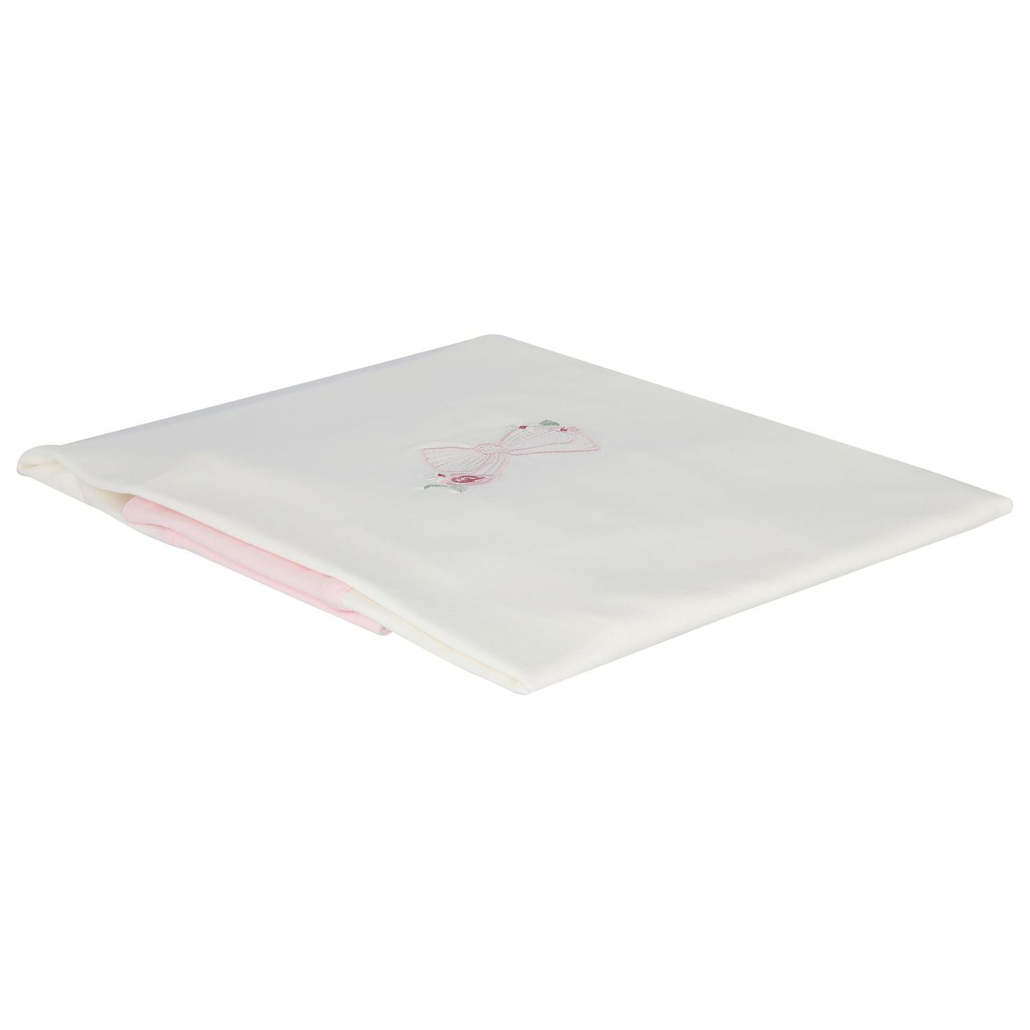 Baby Girls White & Pink Swaddle Blanket, 2, hi-res