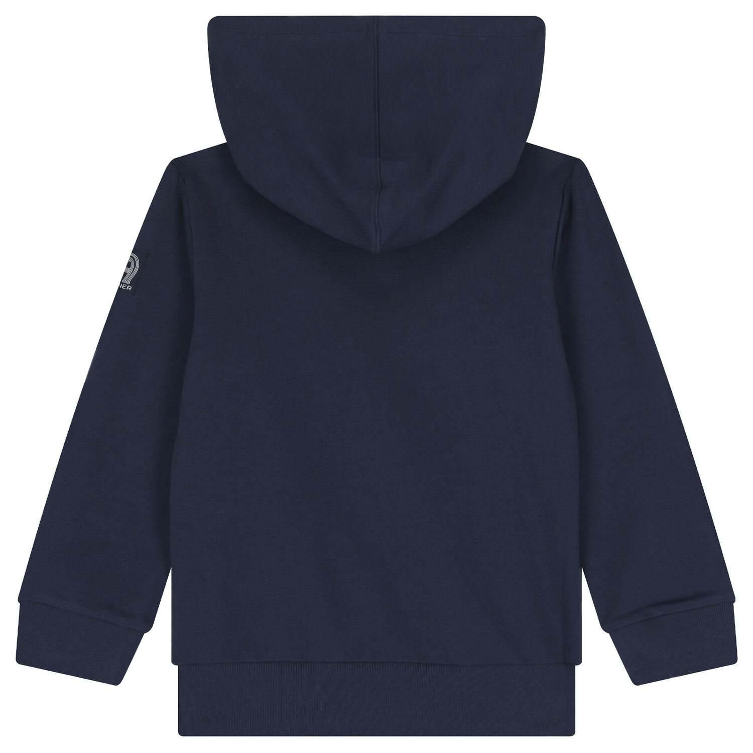 Boys Navy Blue & White Logo Hooded Top, 1, hi-res