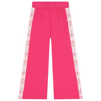 Girls Pink Zig Zag Trousers