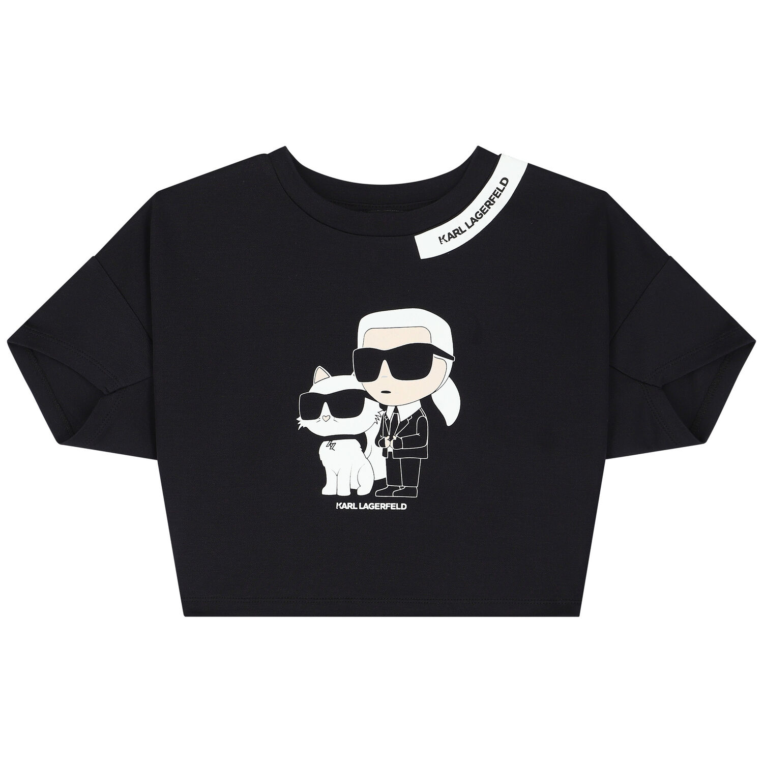 Girls Black Logo T-Shirt, 1, hi-res