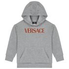 Grey & Burgundy Logo Hooded Top, 1, hi-res
