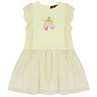 Girls Yellow Bow Logo Dress, 1, hi-res