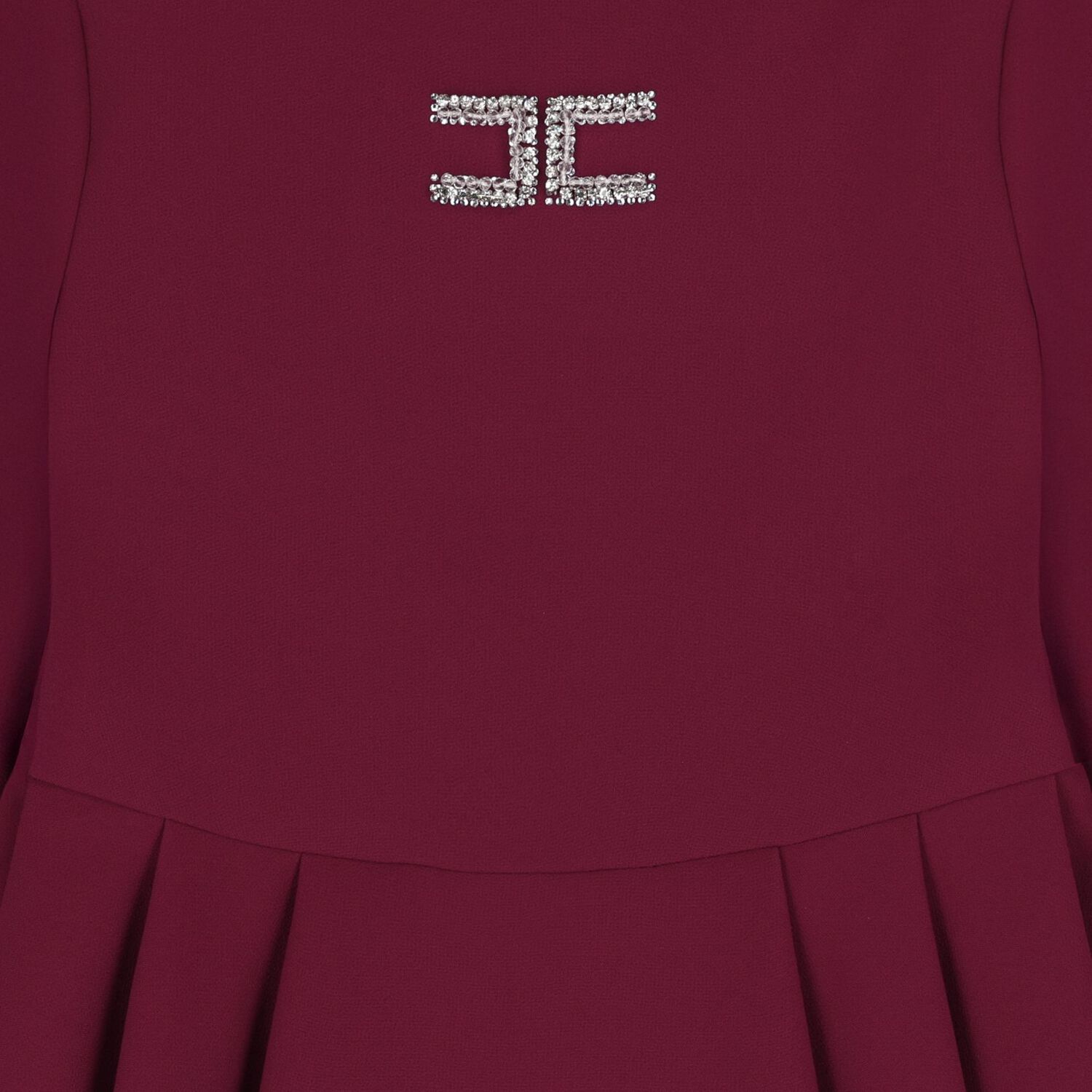 Girls Burgundy Embellished Logo Dress, 2, hi-res
