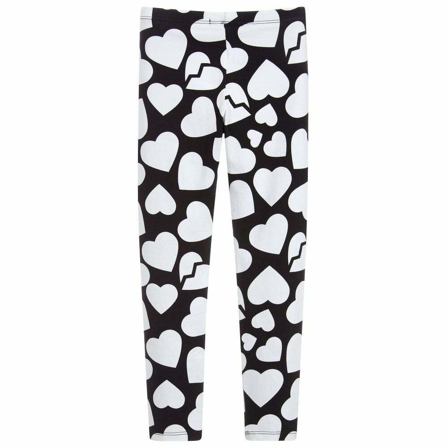 Girls Black & White Printed Leggings, 1, hi-res image number null