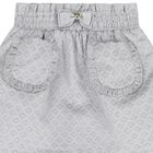 Girls Silver Jacquard Skirt, 1, hi-res