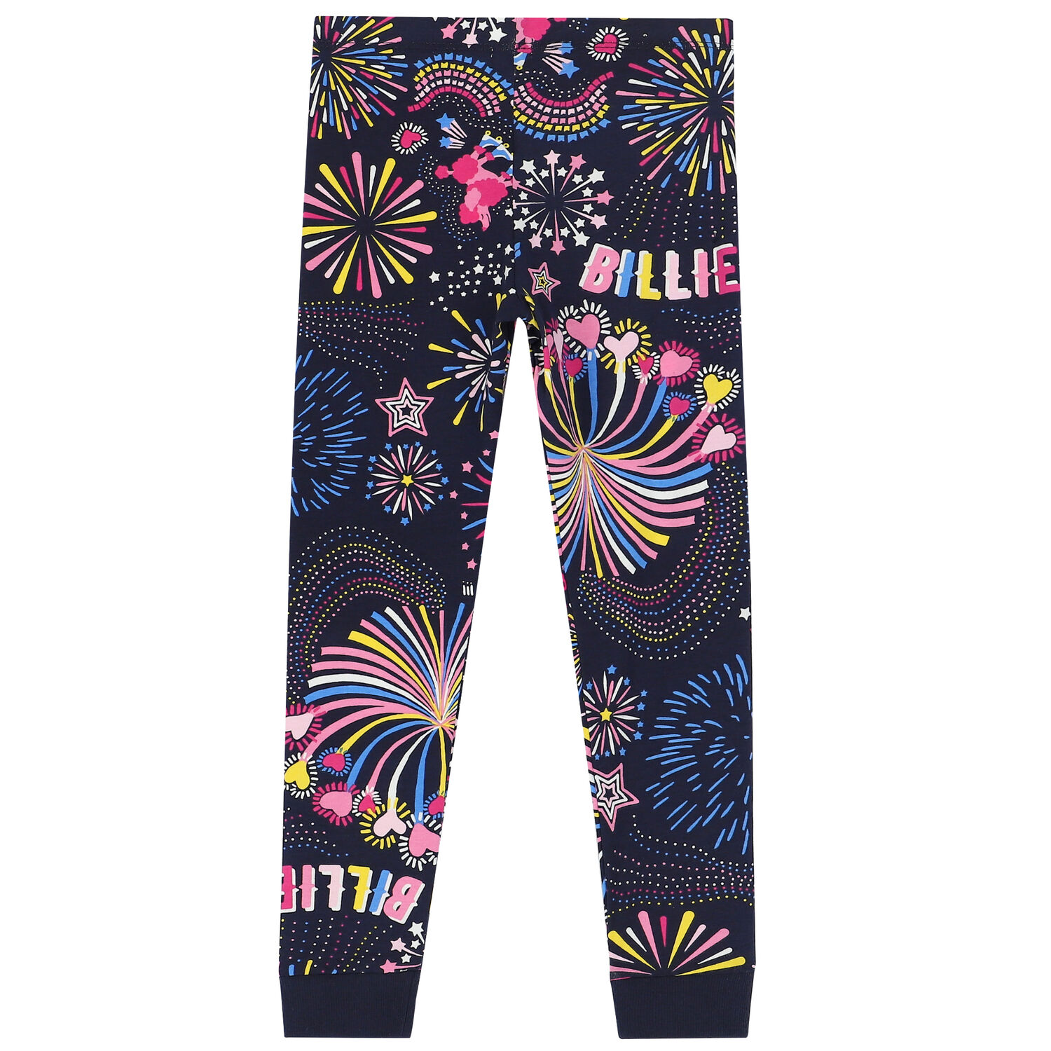 Girls Navy Logo Leggings, 1, hi-res