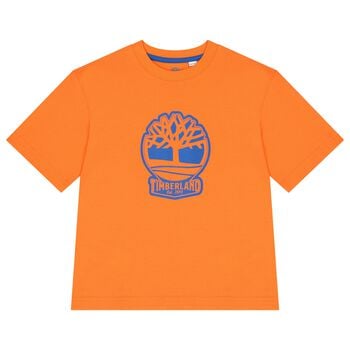 Boys Orange Logo T-Shirt
