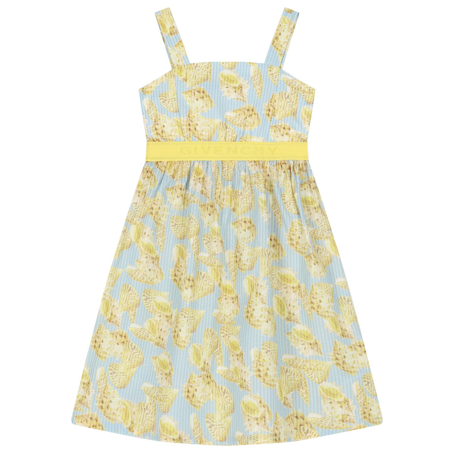 Girls Blue & Ivory Shell Dress, 1, hi-res