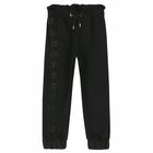 Girls Black Logo Joggers, 1, hi-res