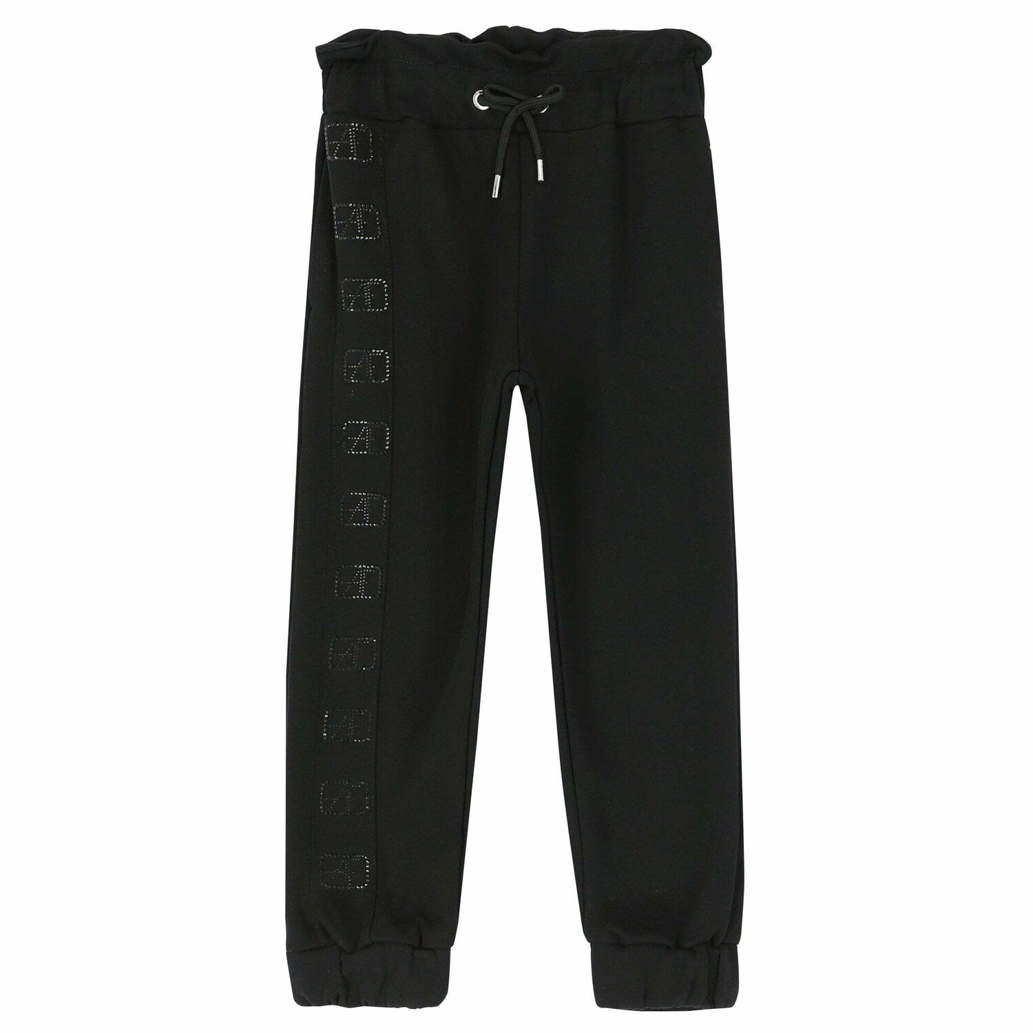 Girls Black Logo Joggers, 1, hi-res