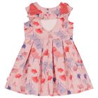 Girls Pink Floral Dress, 1, hi-res
