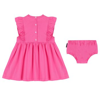 Younger Girls Pink Logo Dress Set