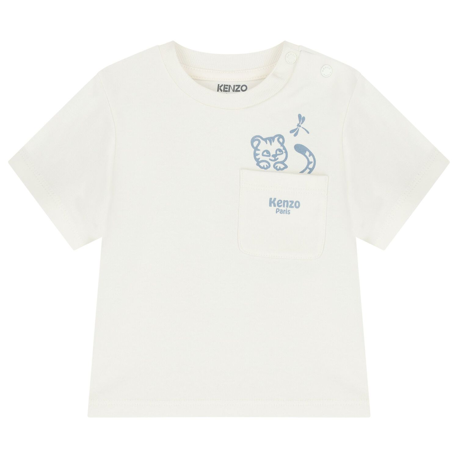 Baby Boys Ivory & Navy Blue Dungaree Set, 1, hi-res