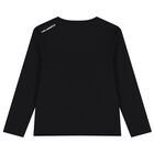 Boys Black Ikonik Karl Long Sleeve Top, 1, hi-res