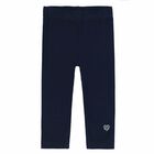 Girls White & Navy Leggings Set, 1, hi-res