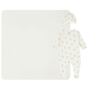 Ivory Teddy Bear Babygrow Gift Set