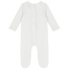 White Teddy Bear Logo Babygrow, 3, hi-res