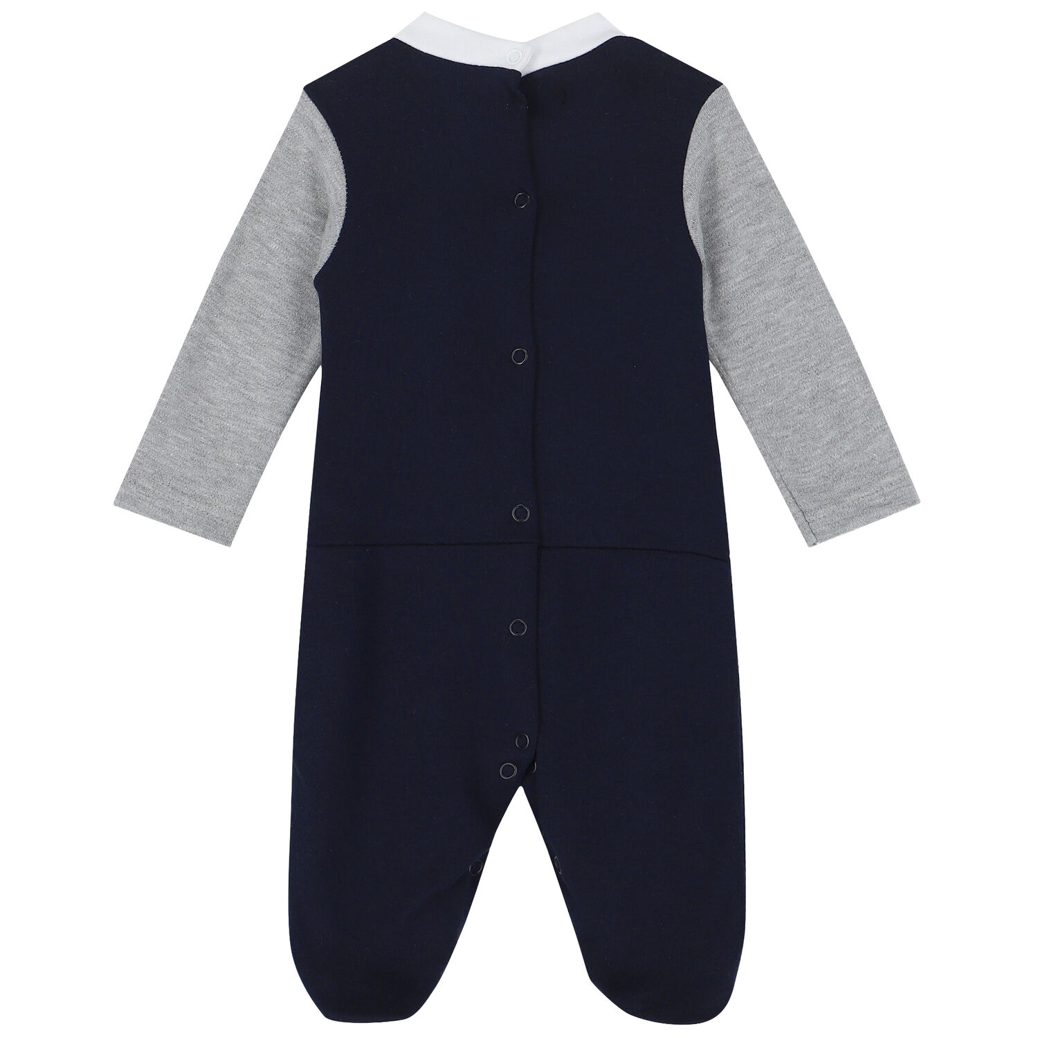 Baby Boys Grey & Navy Babygrow, 1, hi-res image number null