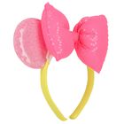 Girls Pink Bow Sequins Headband, 1, hi-res