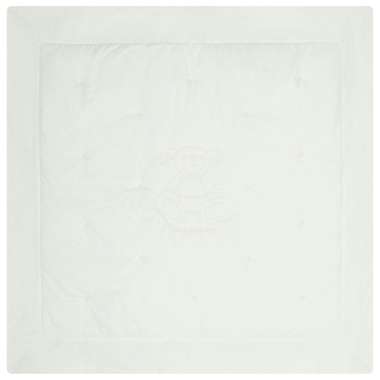 White Teddy Bear Logo Baby Blanket, 1, hi-res