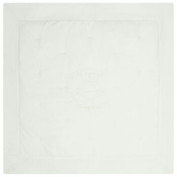 White Teddy Bear Logo Baby Blanket