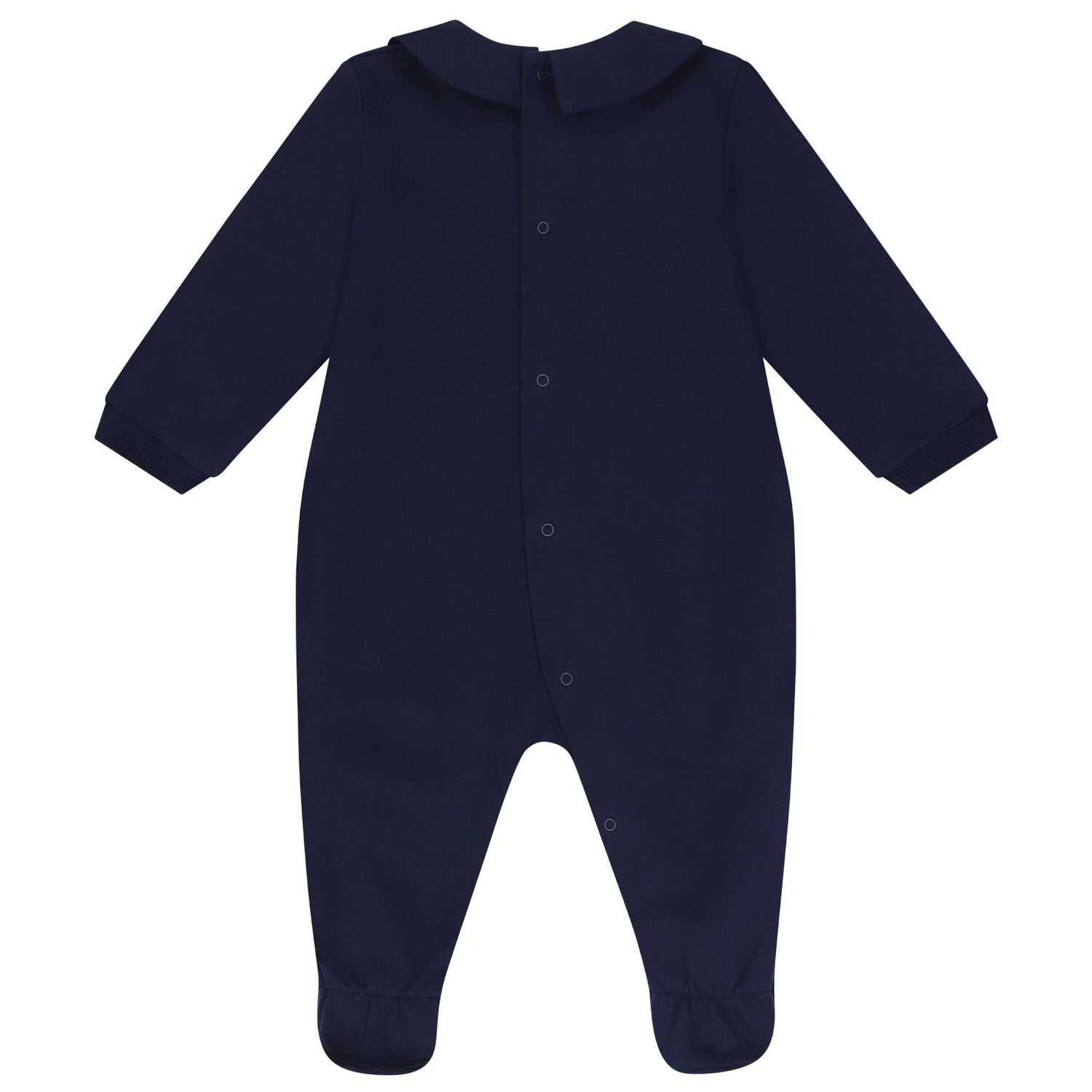 Navy Blue Teddy Bear Logo Babygrow, 2, hi-res