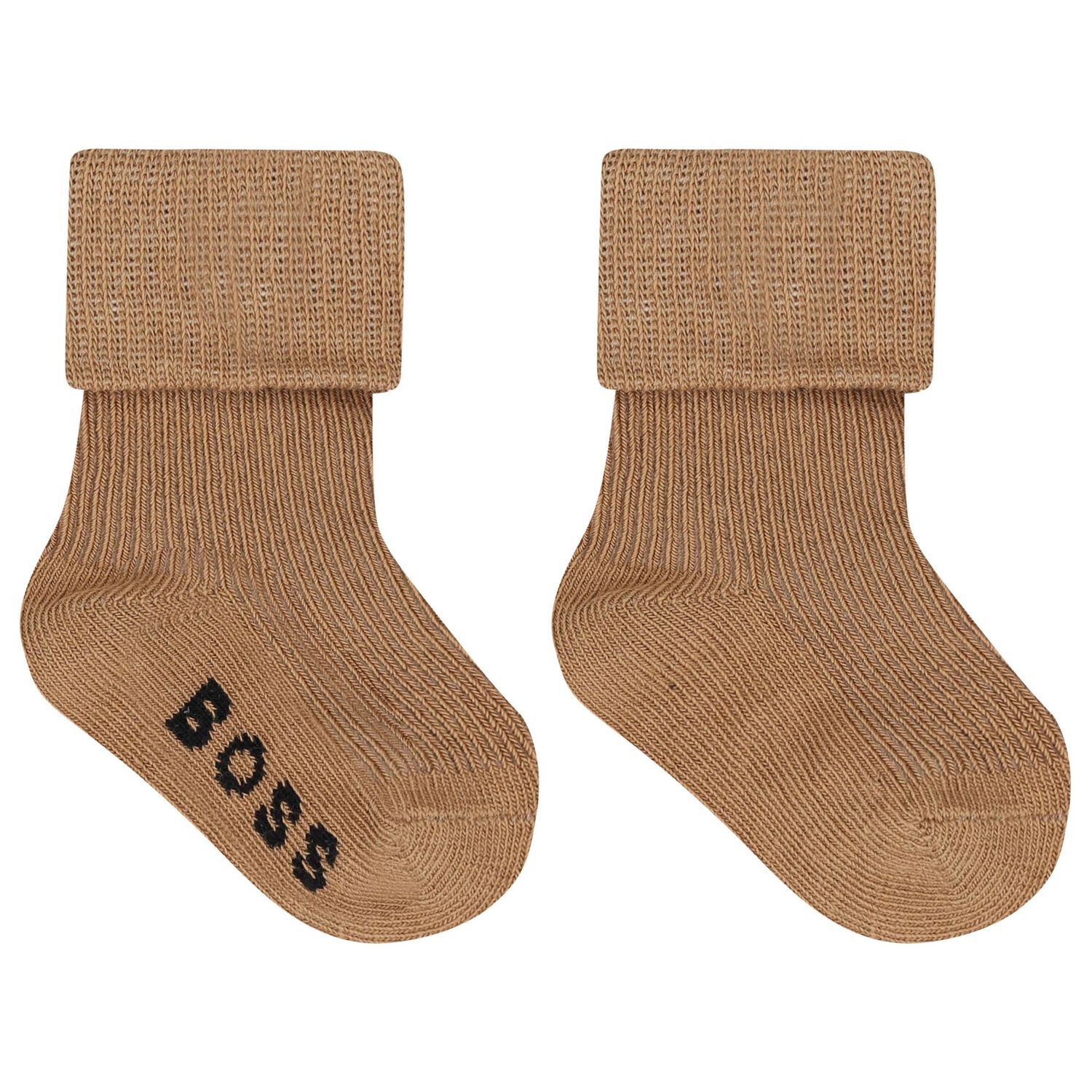 Baby Boys Beige & Black Logo Socks ( 3-Pack ) , 1, hi-res