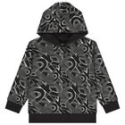 Boys Black & White Logo Hooded Top, 1, hi-res