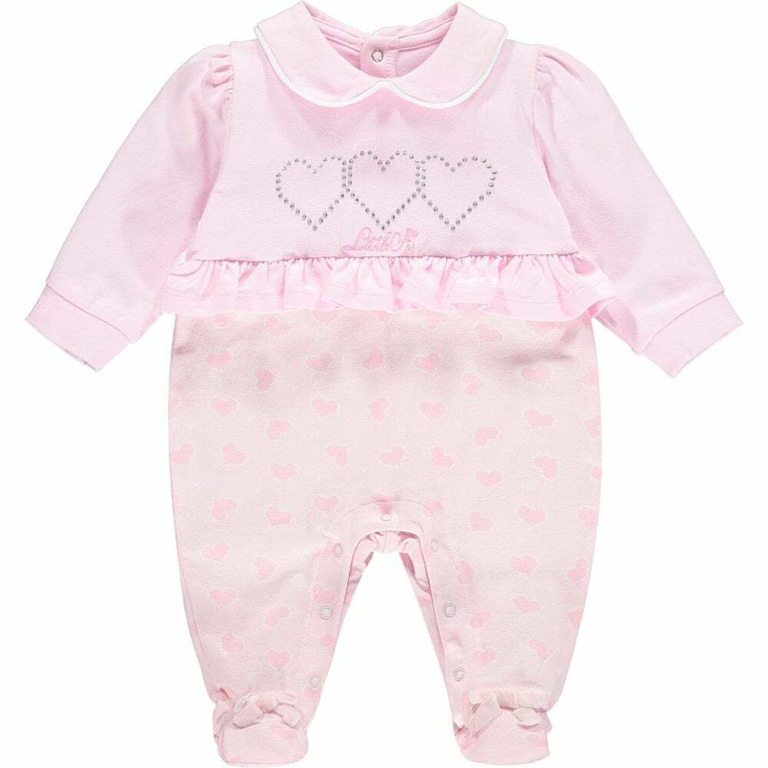 Baby Girls Pink Logo Babygrow, 1, hi-res image number null