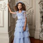 Girls Blue Embellished Tutu Dress, 1, hi-res