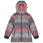Girls Pink Reversible Hooded Coat, 1, hi-res