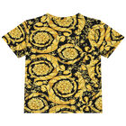 Younger Boys Black & Gold Barocco T-Shirt, 2, hi-res